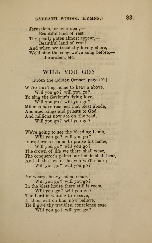 Hymns for the use of the Sabbath School of the Second Reformed Church, Albany N. Y. page 83