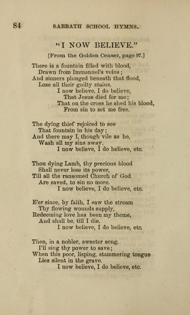 Hymns for the use of the Sabbath School of the Second Reformed Church, Albany N. Y. page 84