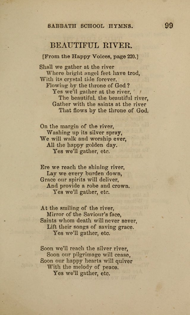 Hymns for the use of the Sabbath School of the Second Reformed Church, Albany N. Y. page 99