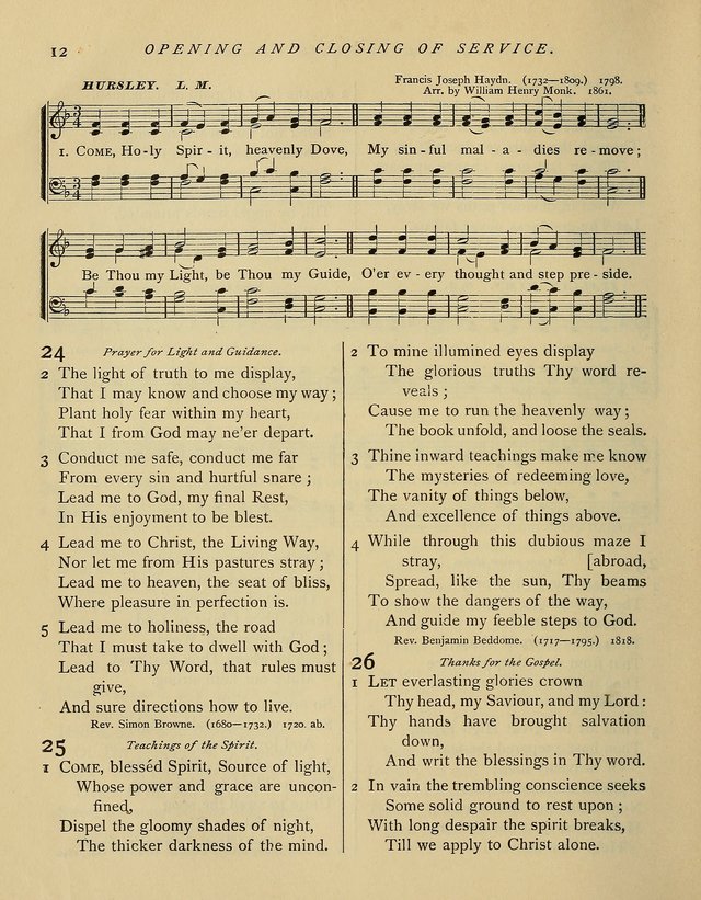 Hymns and Songs for Social and Sabbath Worship. (Rev. ed.) page 12