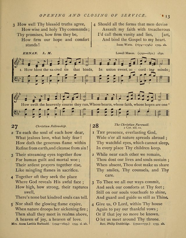 Hymns and Songs for Social and Sabbath Worship. (Rev. ed.) page 13