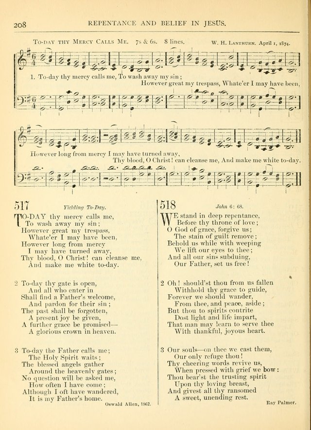 Hymns for the Sanctuary and Social Worship: with tunes page 208