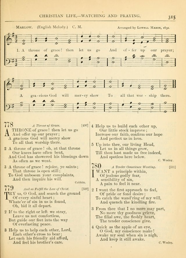 Hymns for the Sanctuary and Social Worship: with tunes page 319