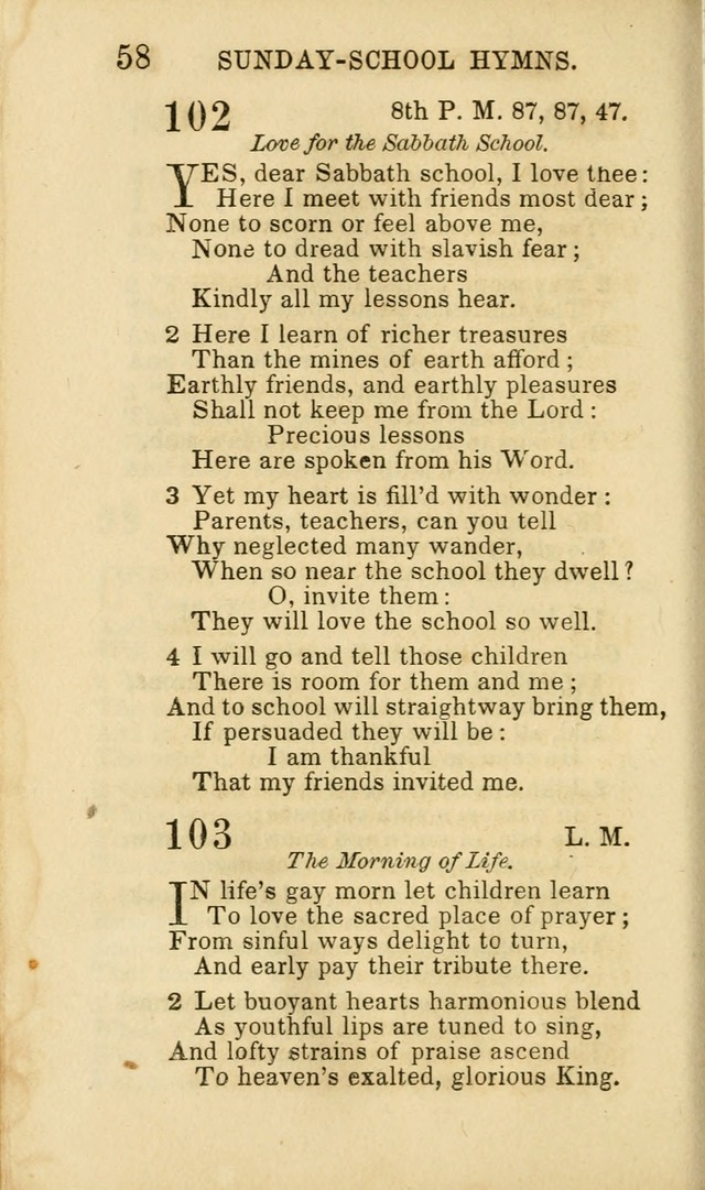 Hymns for Sunday Schools, Youth and Children page 58