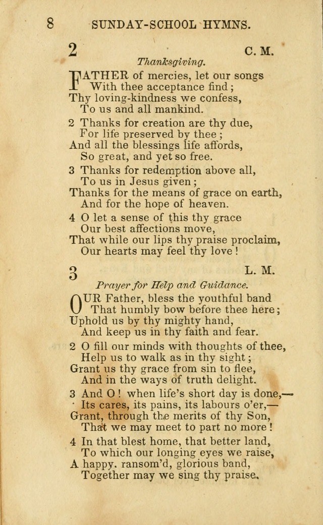 Hymns for Sunday Schools, Youth and Children page 8