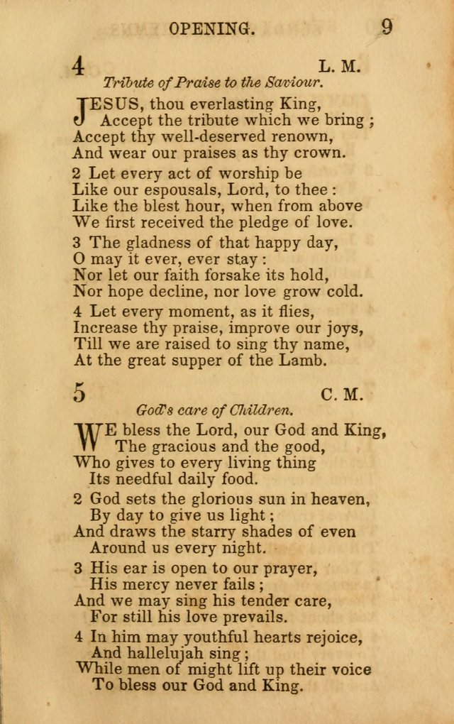 Hymns for Sunday Schools, Youth, and Children page 9