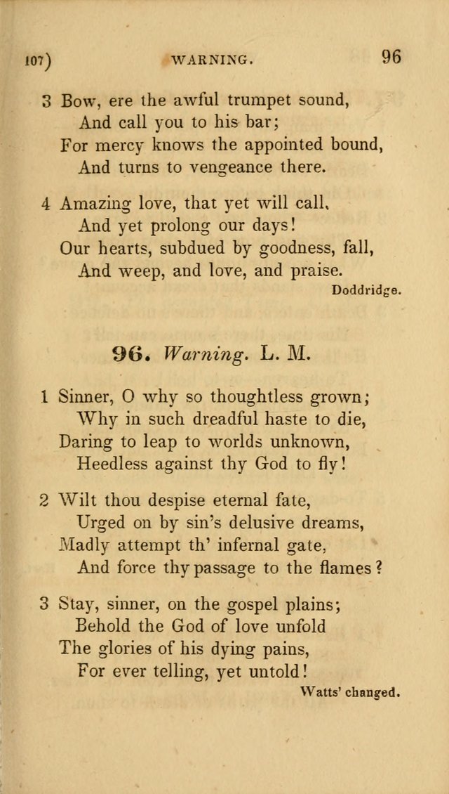 Hymns for Social Worship: selected from Watts, Doddridge, Newton, Cowper, Steele and others page 107