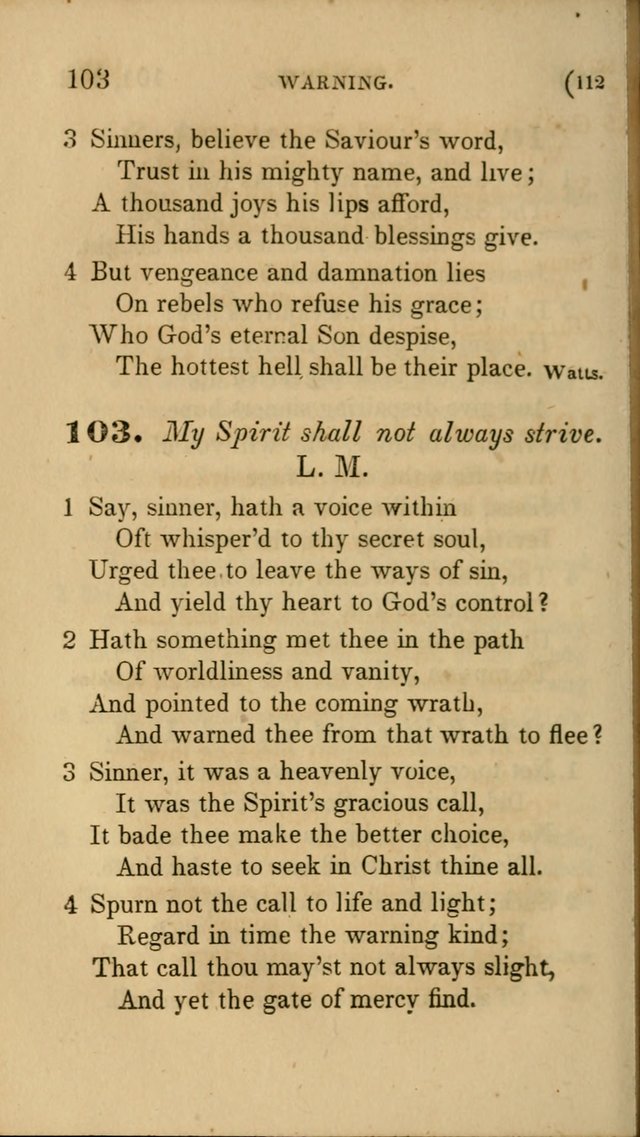 Hymns for Social Worship: selected from Watts, Doddridge, Newton, Cowper, Steele and others page 112