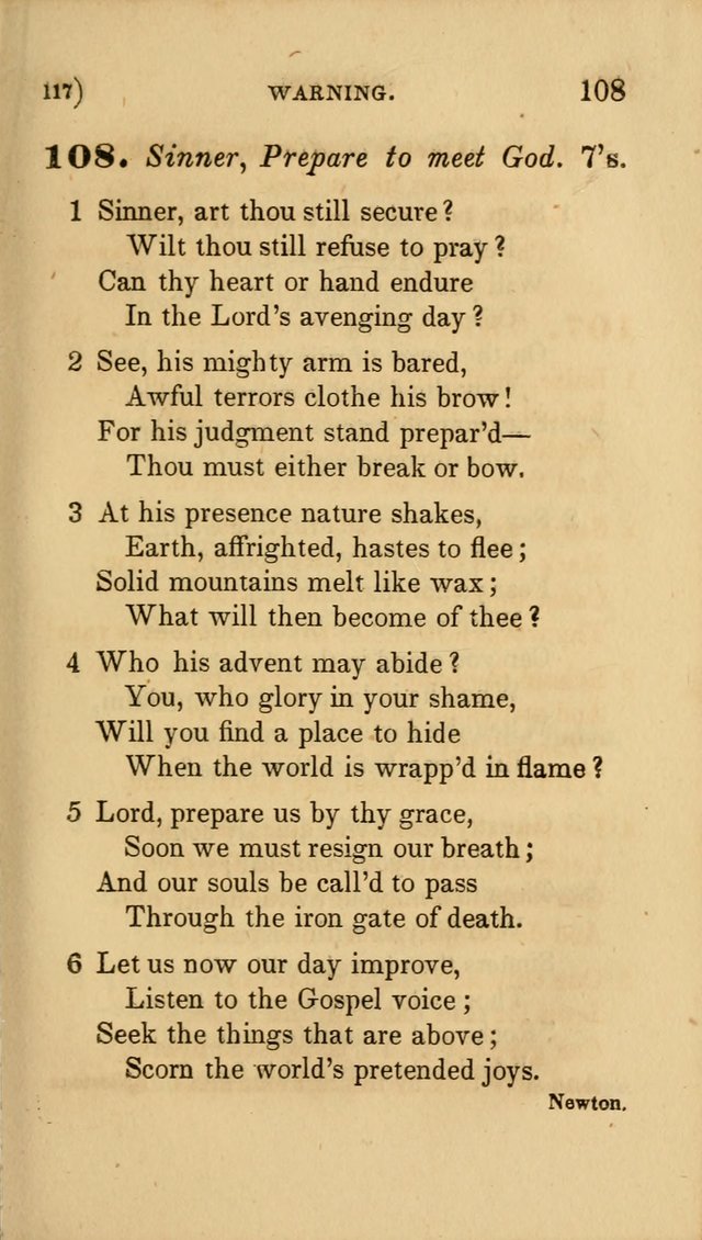 Hymns for Social Worship: selected from Watts, Doddridge, Newton, Cowper, Steele and others page 117