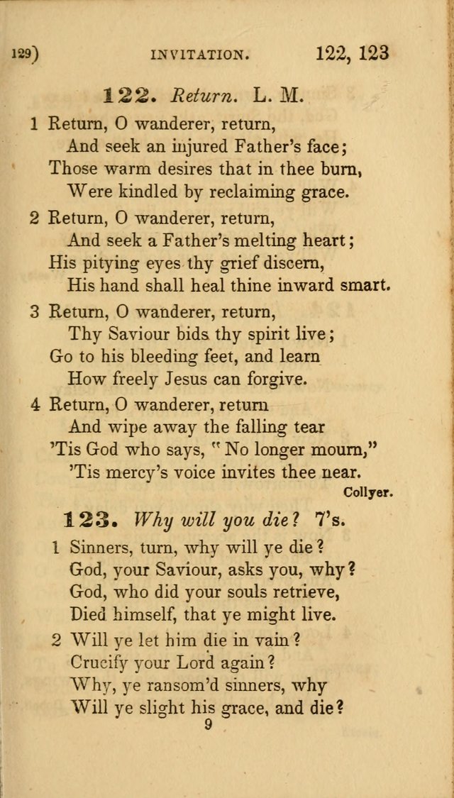 Hymns for Social Worship: selected from Watts, Doddridge, Newton, Cowper, Steele and others page 129