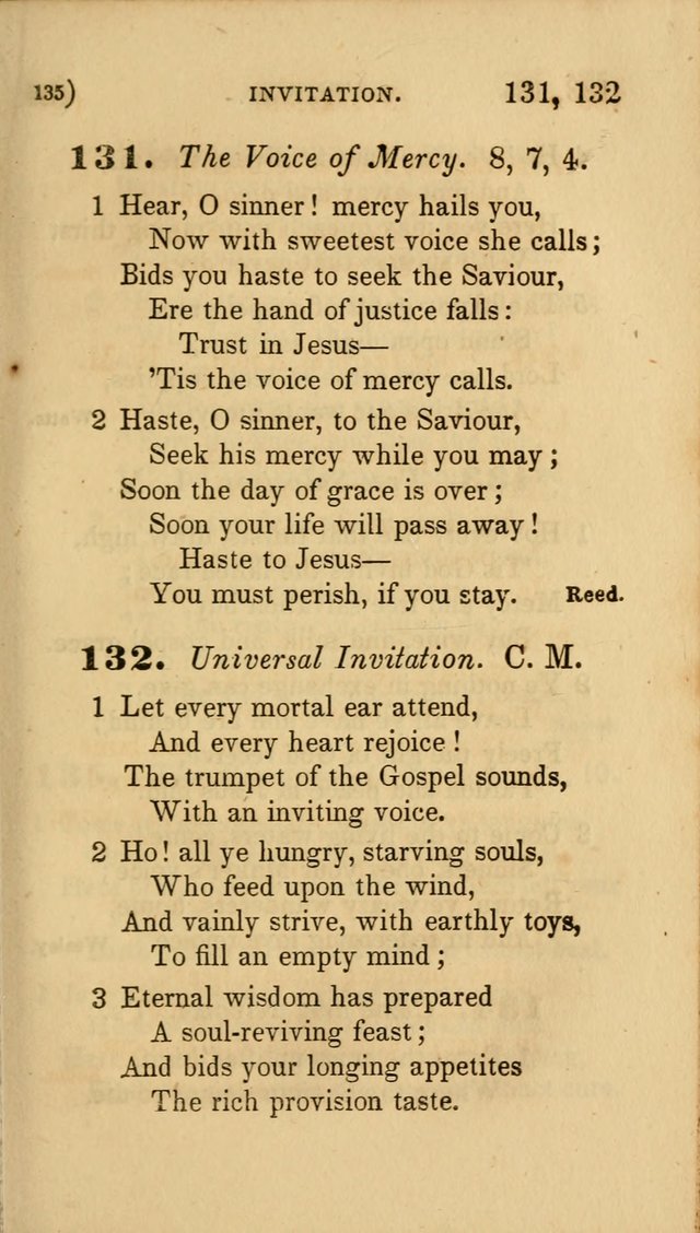 Hymns for Social Worship: selected from Watts, Doddridge, Newton, Cowper, Steele and others page 135