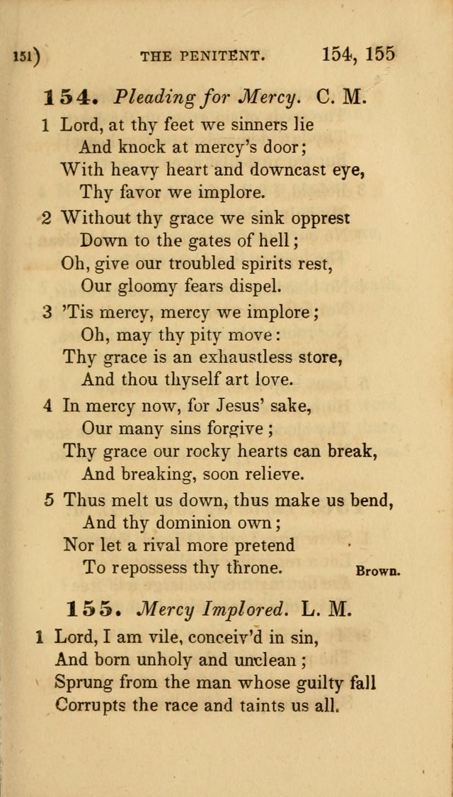 Hymns for Social Worship: selected from Watts, Doddridge, Newton, Cowper, Steele and others page 151