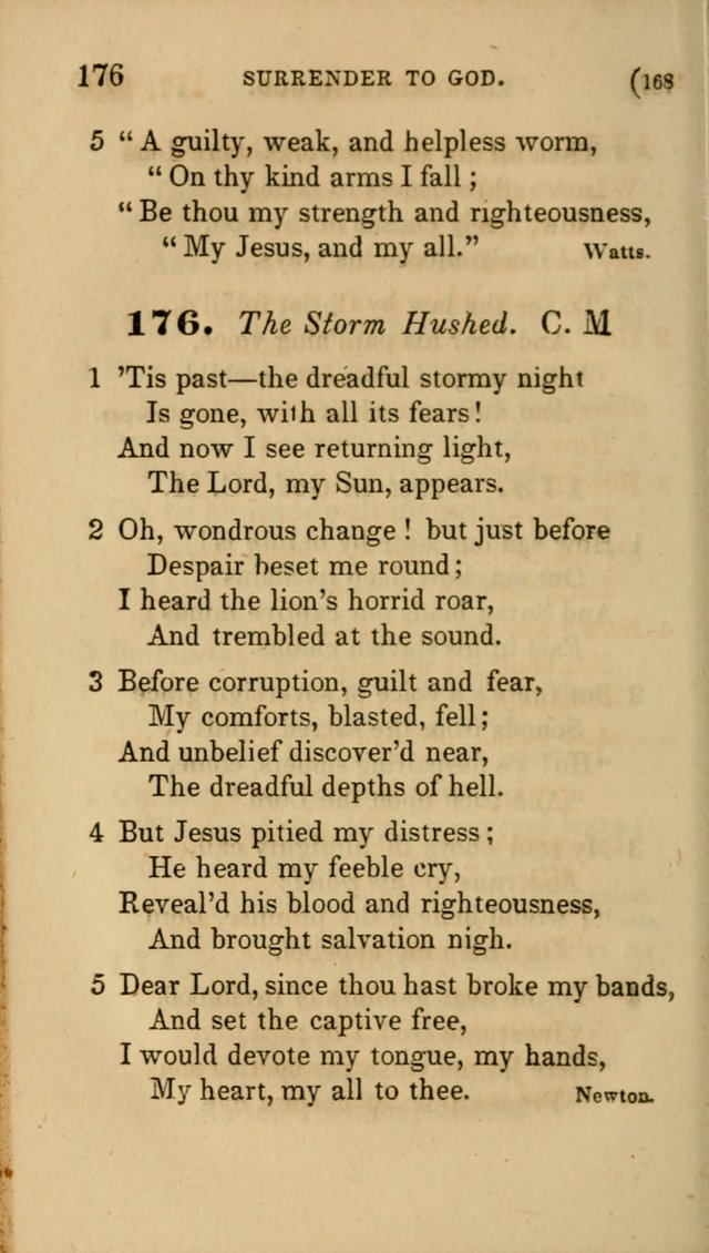 Hymns for Social Worship: selected from Watts, Doddridge, Newton, Cowper, Steele and others page 168