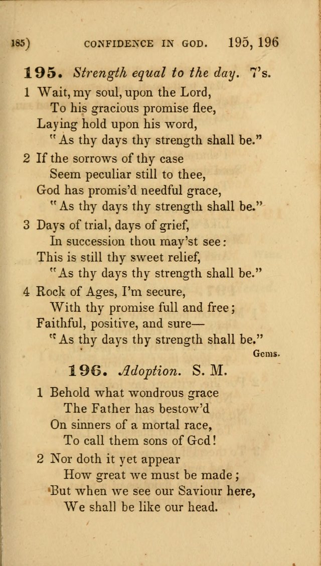 Hymns for Social Worship: selected from Watts, Doddridge, Newton, Cowper, Steele and others page 185