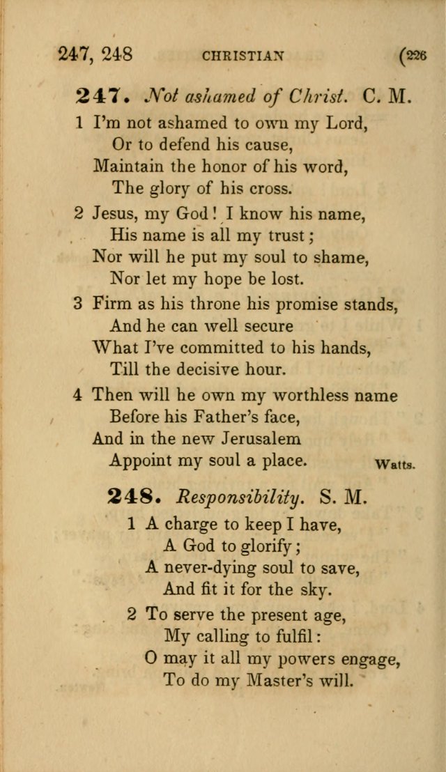 Hymns for Social Worship: selected from Watts, Doddridge, Newton, Cowper, Steele and others page 226