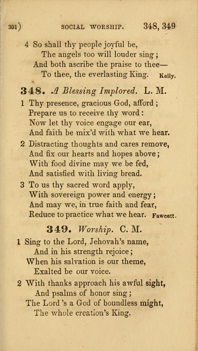 Hymns for Social Worship: selected from Watts, Doddridge, Newton, Cowper, Steele and others page 301