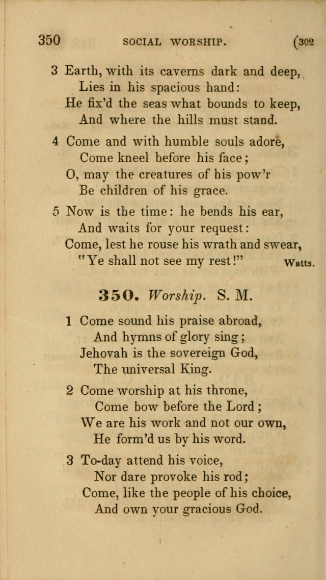 Hymns for Social Worship: selected from Watts, Doddridge, Newton, Cowper, Steele and others page 302