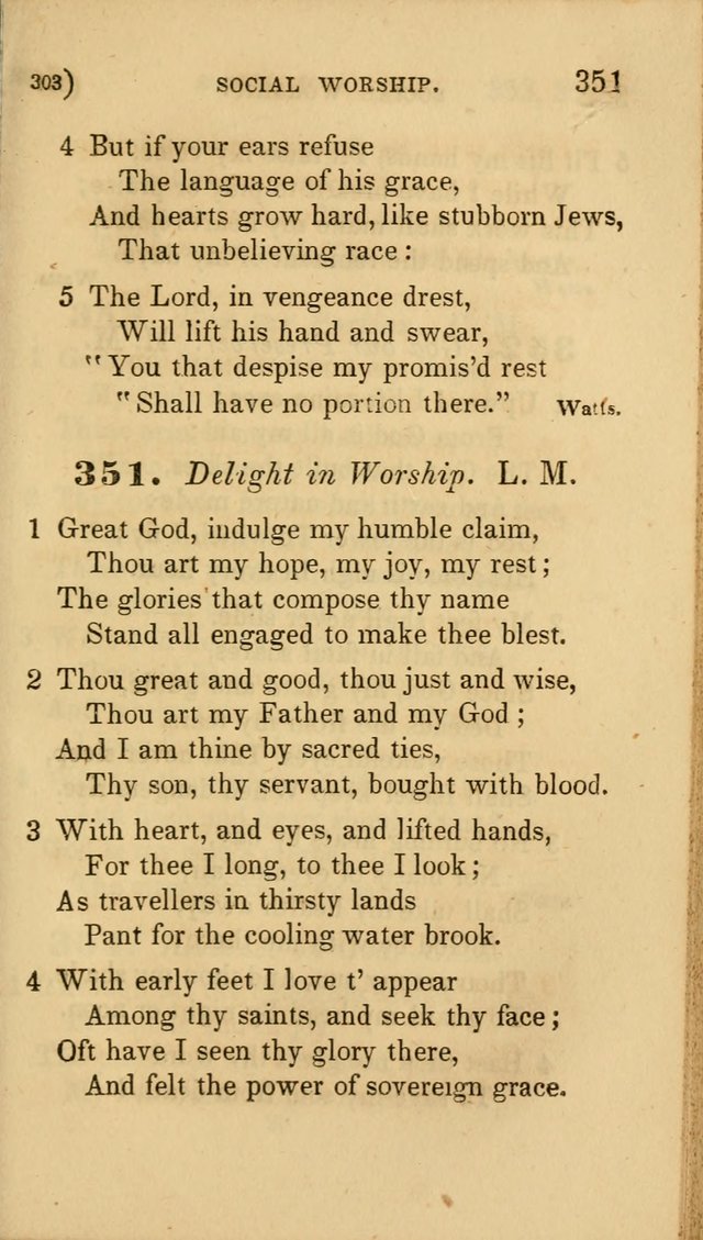 Hymns for Social Worship: selected from Watts, Doddridge, Newton, Cowper, Steele and others page 303