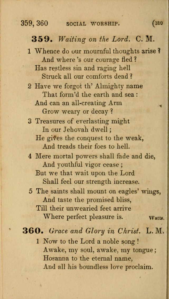 Hymns for Social Worship: selected from Watts, Doddridge, Newton, Cowper, Steele and others page 310