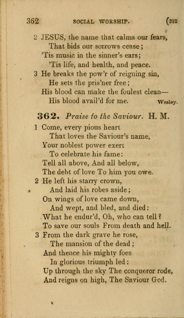 Hymns for Social Worship: selected from Watts, Doddridge, Newton, Cowper, Steele and others page 312