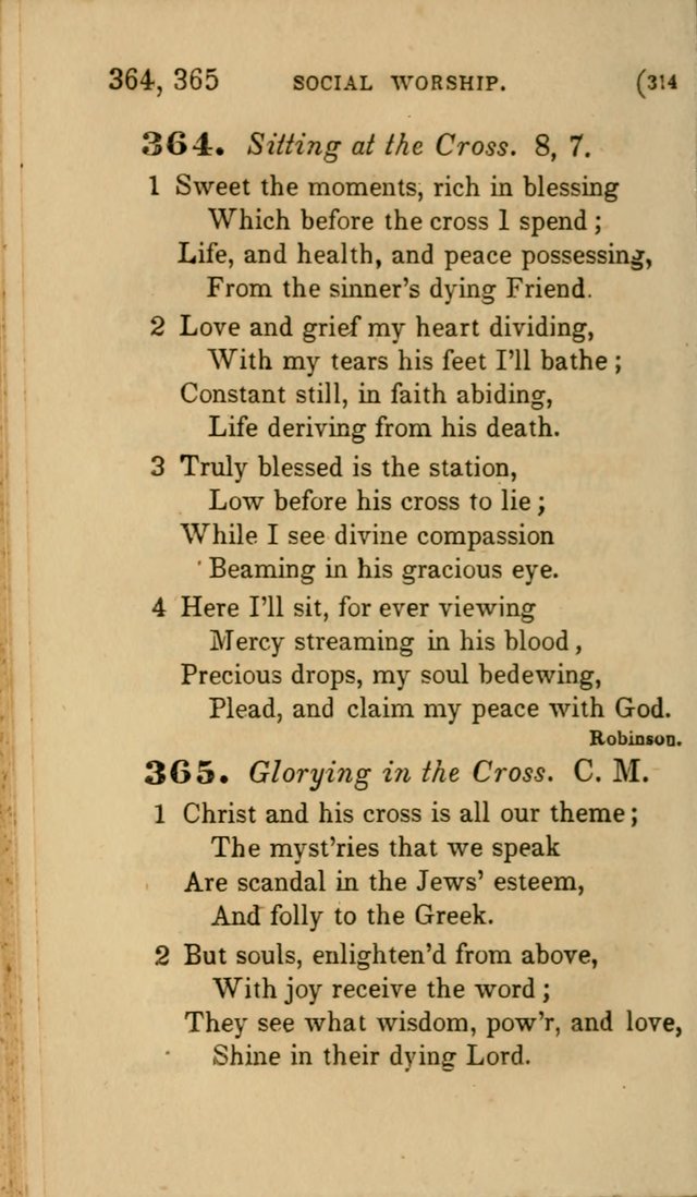 Hymns for Social Worship: selected from Watts, Doddridge, Newton, Cowper, Steele and others page 314