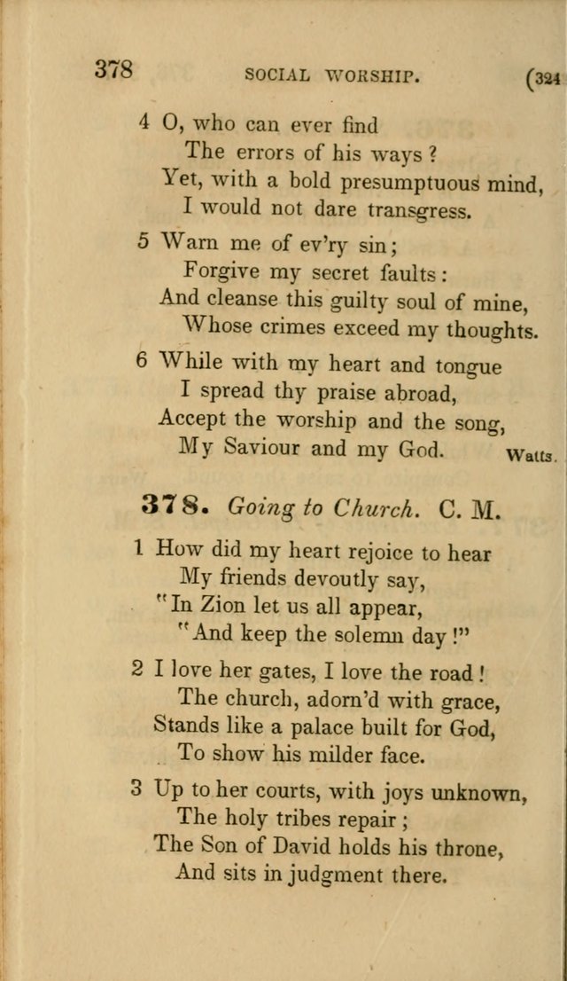 Hymns for Social Worship: selected from Watts, Doddridge, Newton, Cowper, Steele and others page 324