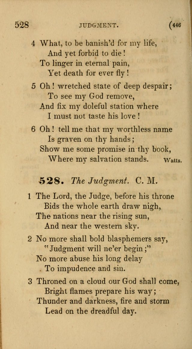 Hymns for Social Worship: selected from Watts, Doddridge, Newton, Cowper, Steele and others page 446