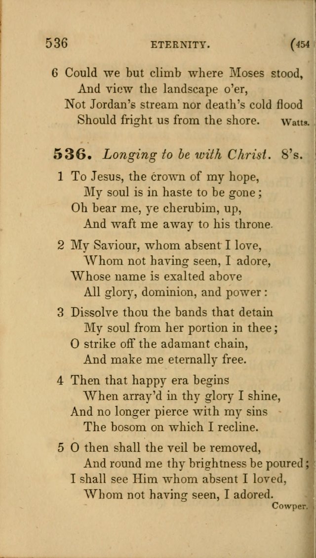 Hymns for Social Worship: selected from Watts, Doddridge, Newton, Cowper, Steele and others page 454