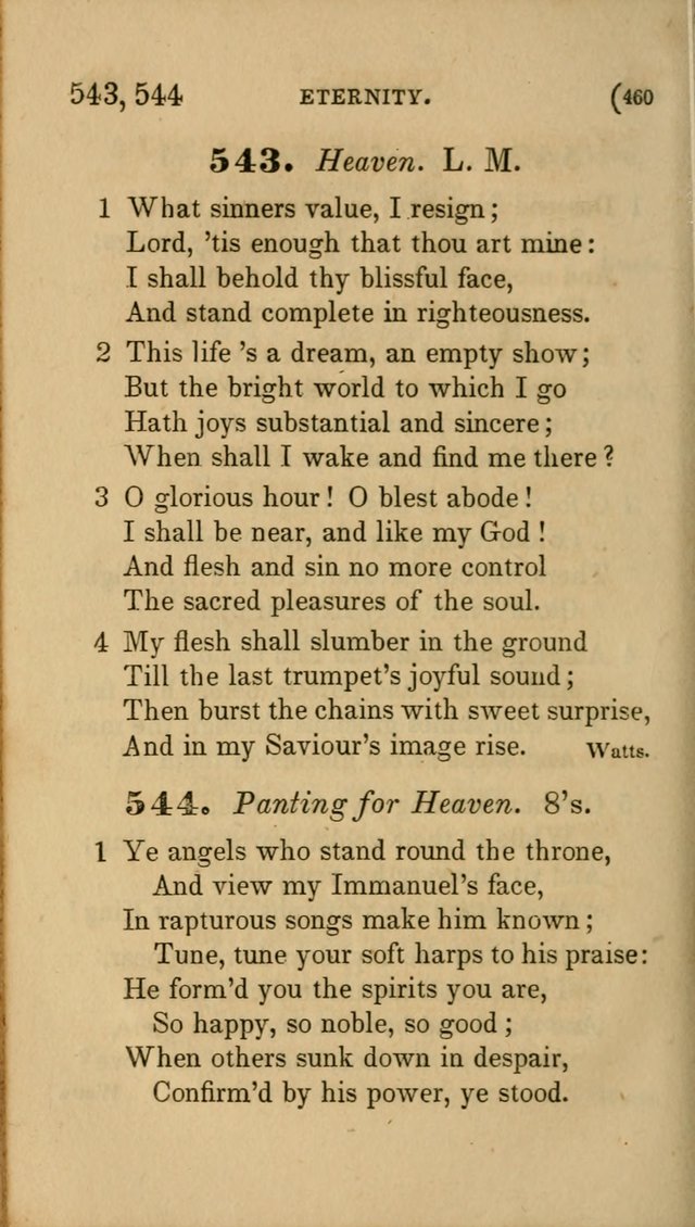 Hymns for Social Worship: selected from Watts, Doddridge, Newton, Cowper, Steele and others page 460