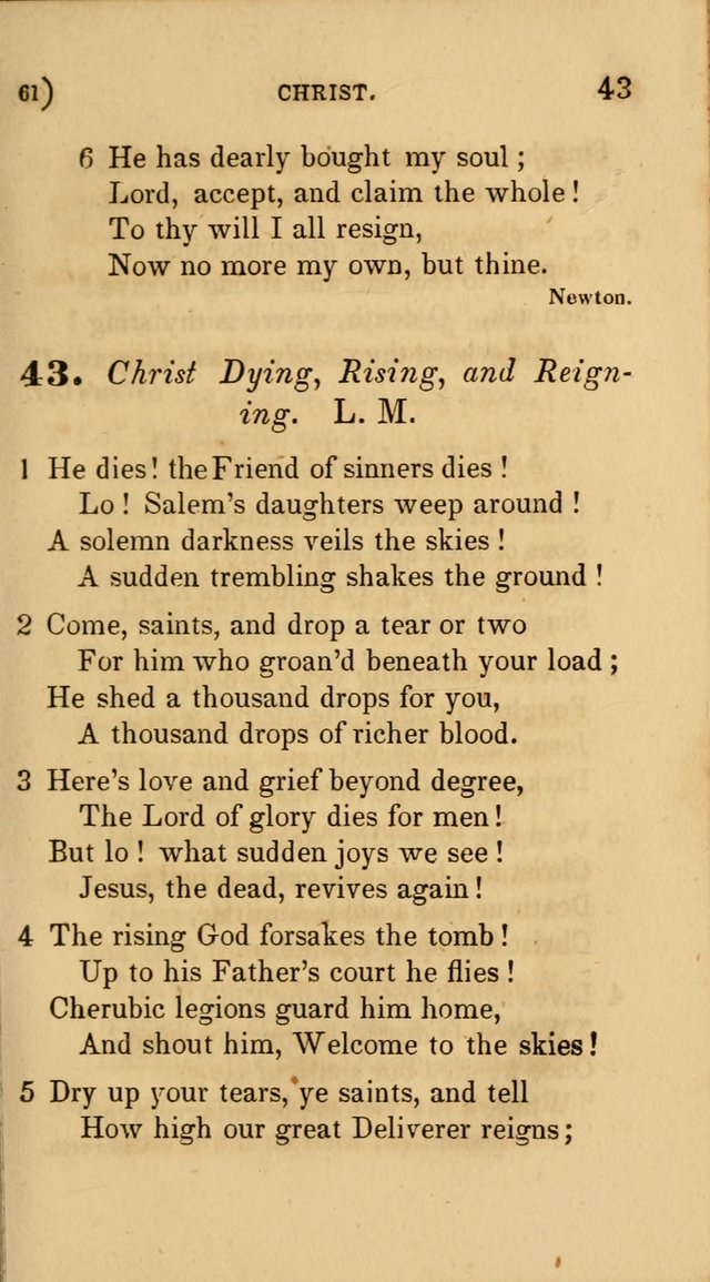 Hymns for Social Worship: selected from Watts, Doddridge, Newton, Cowper, Steele and others page 61