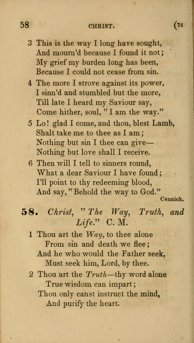 Hymns for Social Worship: selected from Watts, Doddridge, Newton, Cowper, Steele and others page 74