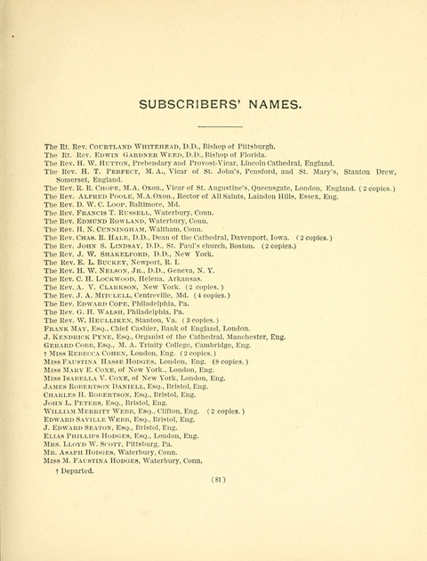 Hymn Tunes: being further contributions to the hymnody of the church page 81