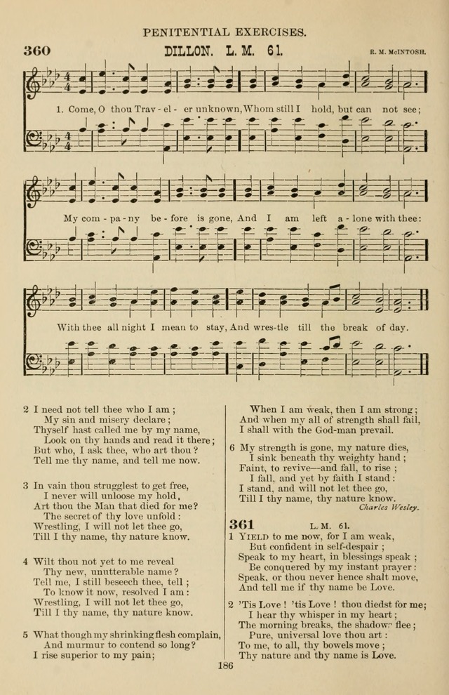 Hymn and Tune Book of the Methodist Episcopal Church, South (Round Note Ed.) page 186