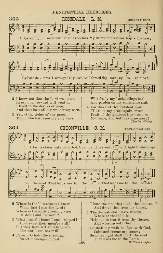 Hymn and Tune Book of the Methodist Episcopal Church, South (Round Note Ed.) page 188