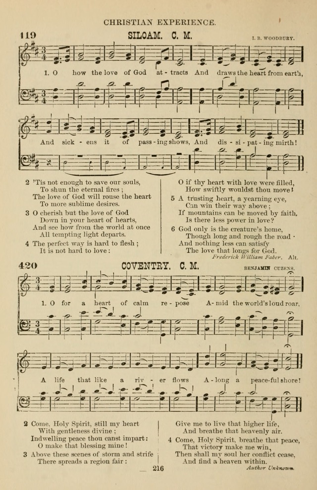 Hymn and Tune Book of the Methodist Episcopal Church, South (Round Note Ed.) page 216