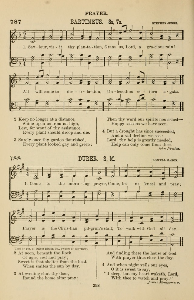 Hymn and Tune Book of the Methodist Episcopal Church, South (Round Note Ed.) page 398