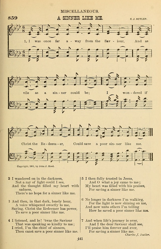 Hymn and Tune Book of the Methodist Episcopal Church, South (Round Note Ed.) page 441