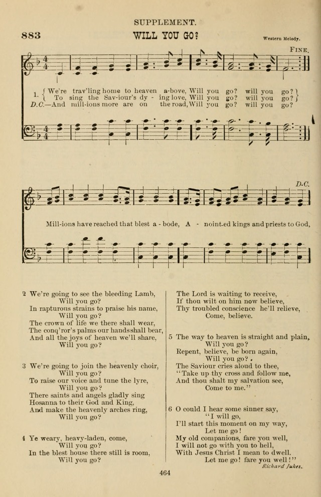 Hymn and Tune Book of the Methodist Episcopal Church, South (Round Note Ed.) page 464