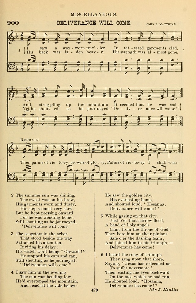 Hymn and Tune Book of the Methodist Episcopal Church, South (Round Note Ed.) page 479