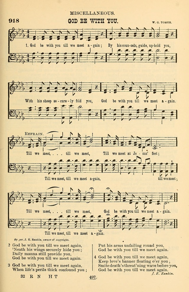 Hymn and Tune Book of the Methodist Episcopal Church, South (Round Note Ed.) page 497