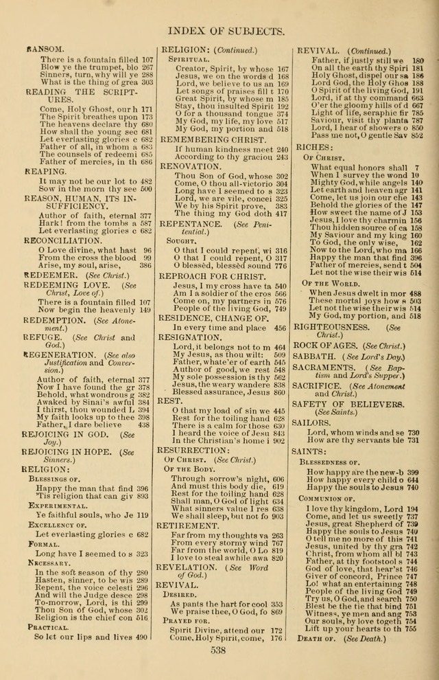 Hymn and Tune Book of the Methodist Episcopal Church, South (Round Note Ed.) page 538