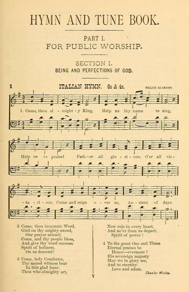 Hymn and Tune Book of the Methodist Episcopal Church, South (Round Note Ed.) page 7