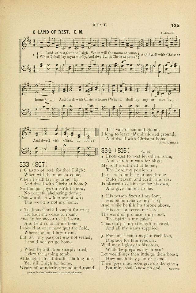 Hymn and Tune Book for Use in Old School or Primitive Baptist Churches page 135