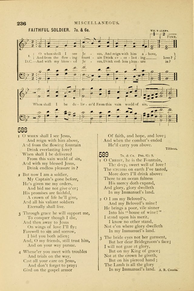 Hymn and Tune Book for Use in Old School or Primitive Baptist Churches page 236