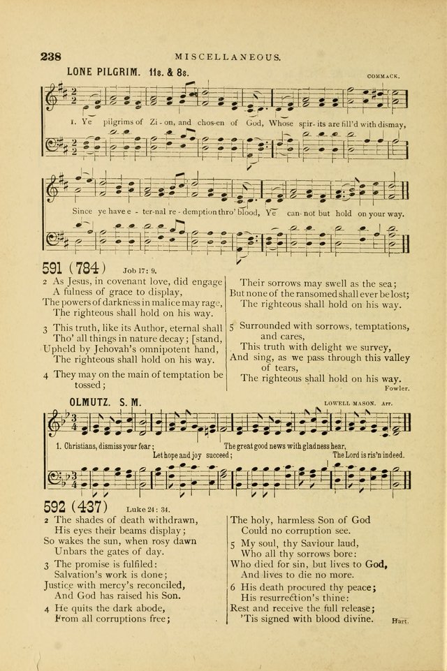 Hymn and Tune Book for Use in Old School or Primitive Baptist Churches page 238