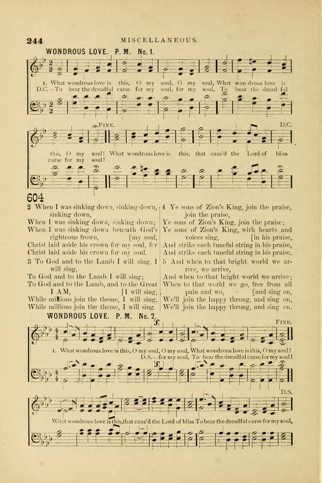 Hymn and Tune Book for Use in Old School or Primitive Baptist Churches page 244