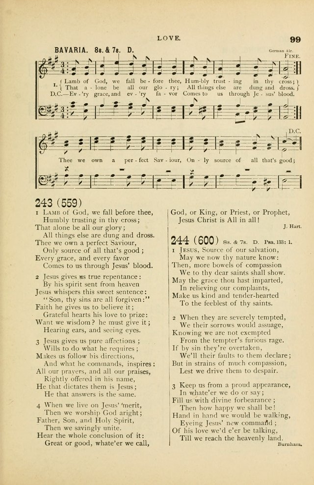 Hymn and Tune Book for Use in Old School or Primitive Baptist Churches page 99