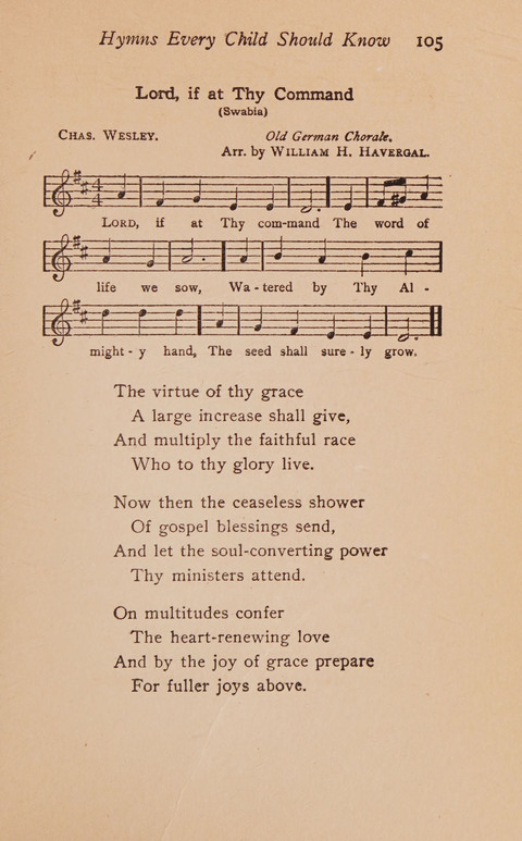 Hymns That Every Child Should Know: A selection of the best hymns of all nations for young people page 105