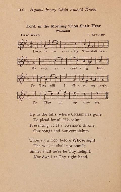 Hymns That Every Child Should Know: A selection of the best hymns of all nations for young people page 106