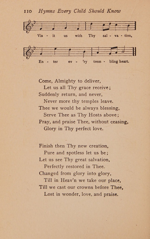 Hymns That Every Child Should Know: A selection of the best hymns of all nations for young people page 110